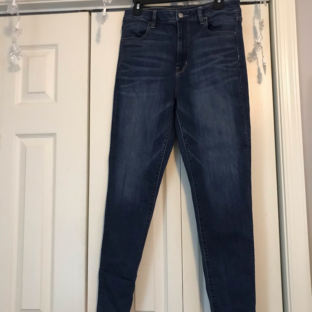 Dark Wash American Eagle High Rise Jeggings